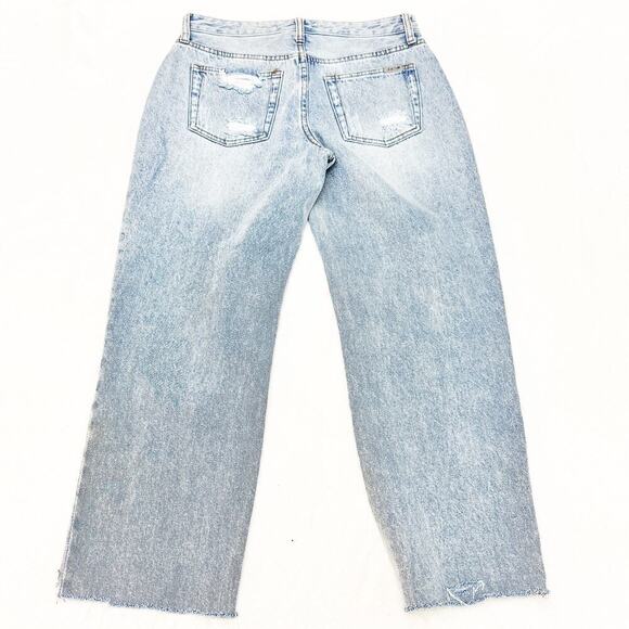 Joe's Wide Leg Light Wash Distressed Ripped Denim Jeans Parksville Size 29 - Picture 3 of 8